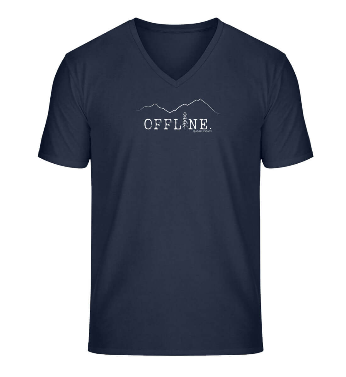 Offline. | Herren V-Neck Premium Organic T-Shirt | Farbe: French Navy | Rad&Rucksack