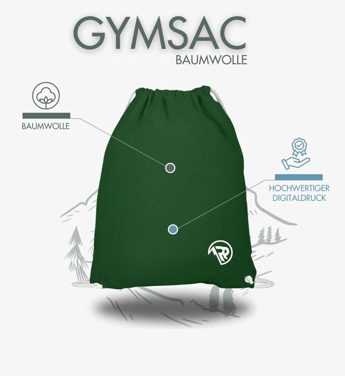 Berg Natur | Baumwoll Gymsac | Farbe: Grafit Grau | Rad&Rucksack