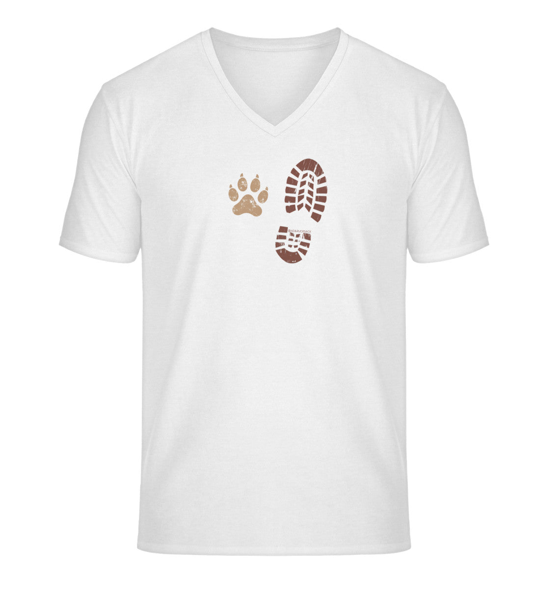 Berg Buddies | Herren V-Neck Premium Organic T-Shirt | Farbe: White | Rad&Rucksack