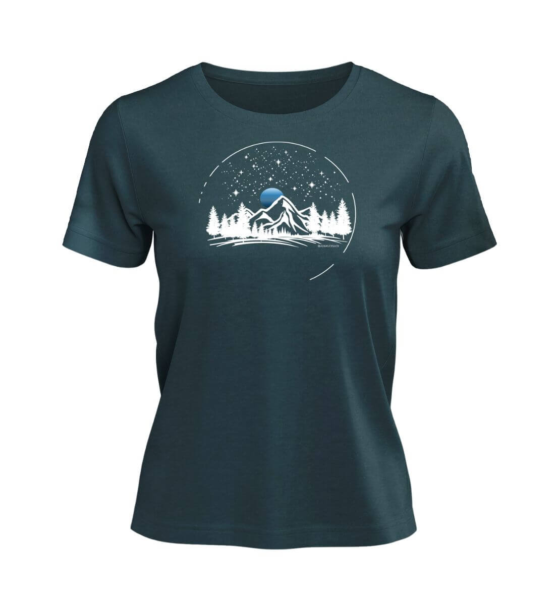Berg Nacht | Damen Premium Organic T-Shirt | Farbe: Stargazer | Rad&Rucksack