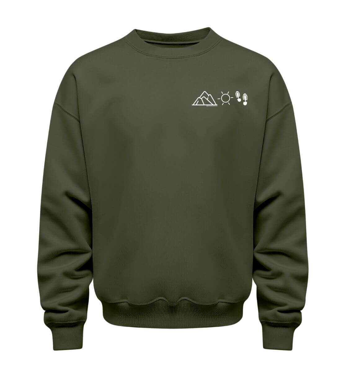 Berg Sonne Wandern | Unisex Organic Pullover | Farbe: Khaki | Rad&Rucksack