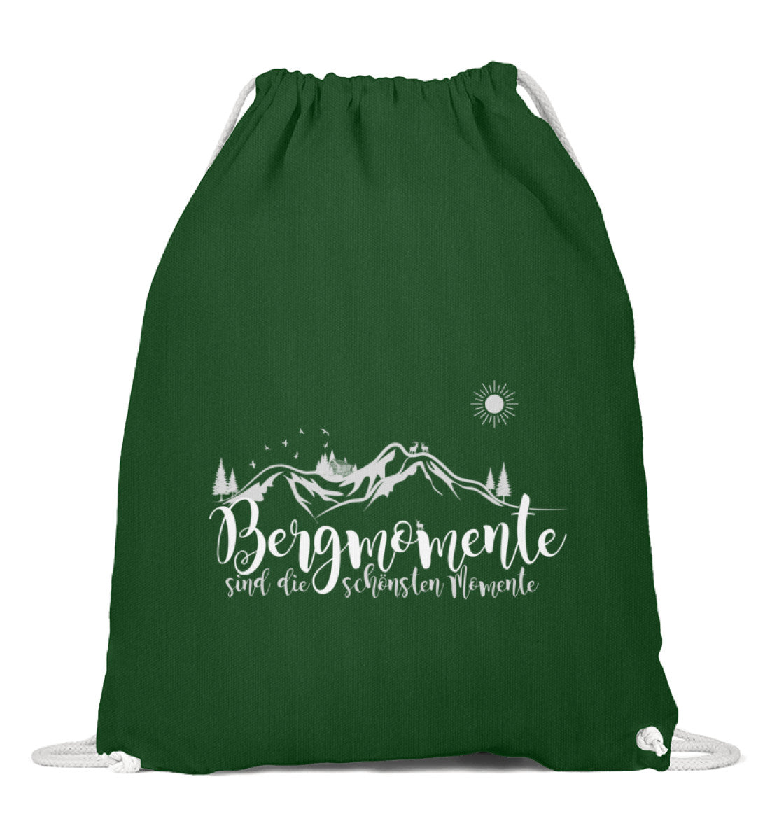 Bergmomente | Baumwoll Gymsac | Farbe: Dunkelgrün | Rad&Rucksack