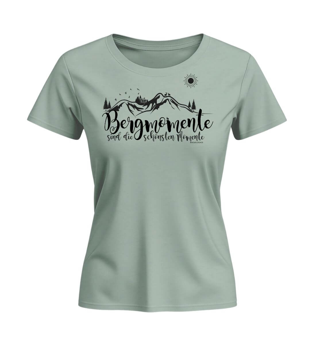 Bergmomente | Damen Premium Organic T-Shirt (Fitted) | Farbe: Aloe | Rad&Rucksack