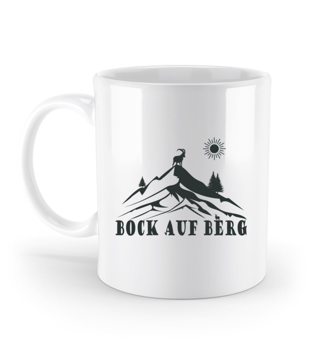 Bock auf Berg | Kaffeetasse | Farbe: Weiß | Rad&Rucksack