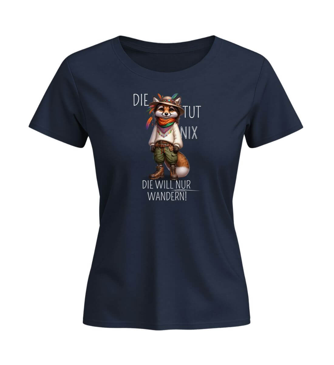 Die tut nix - Fuchs | Damen Premium Organic T-Shirt (Fitted) | Farbe: French Navy | Rad&Rucksack