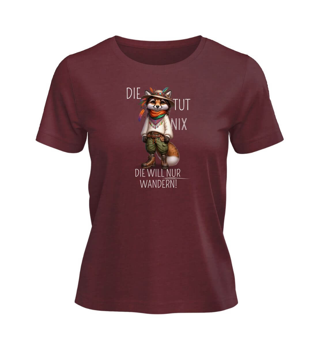 Die tut nix - Fuchs | Damen Premium Organic T-Shirt | Farbe: Burgundy | Rad&Rucksack