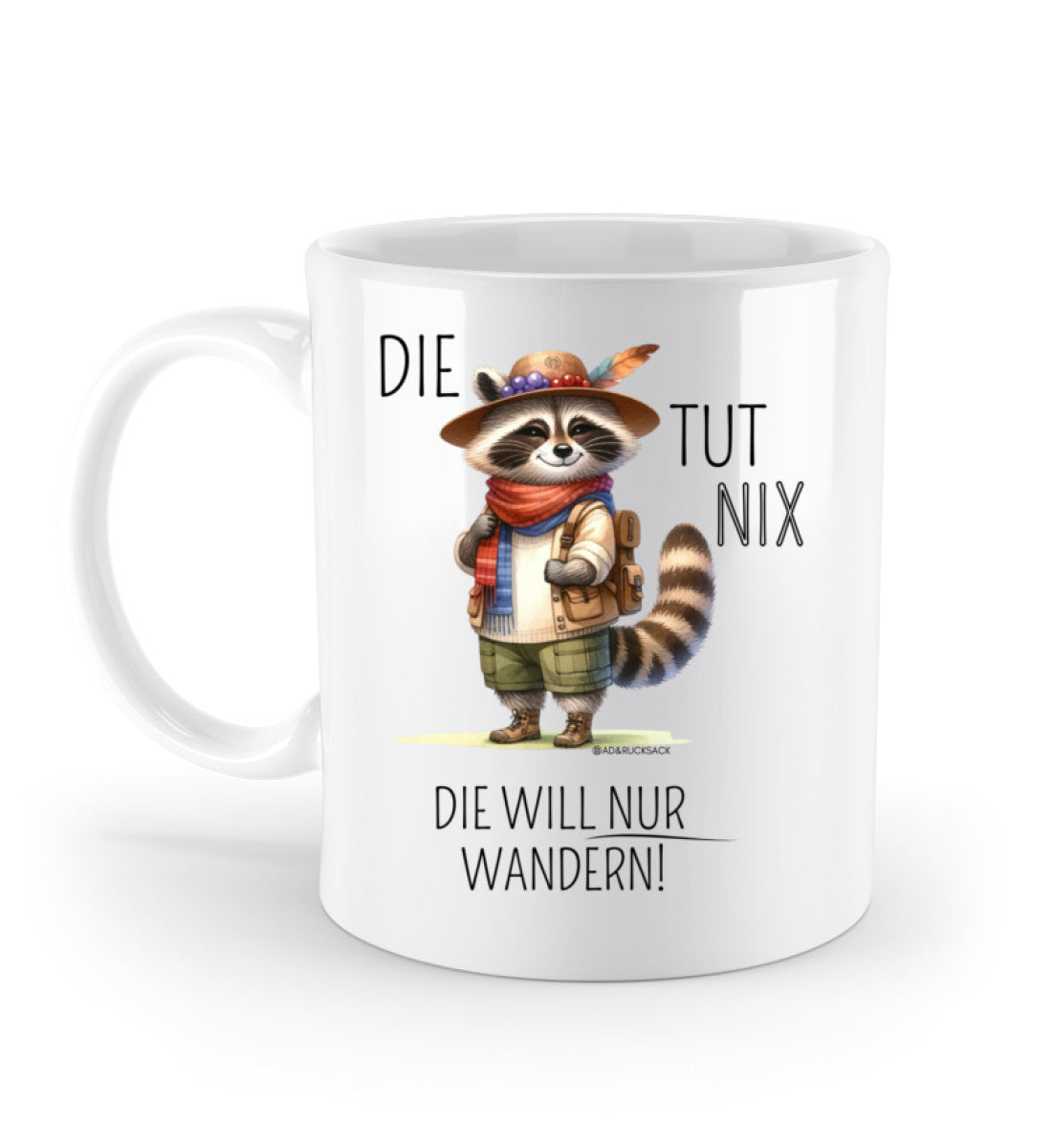 Die tut nix | Kaffeetasse | Farbe: Weiß | Größe: 330ml | Rad&Rucksack