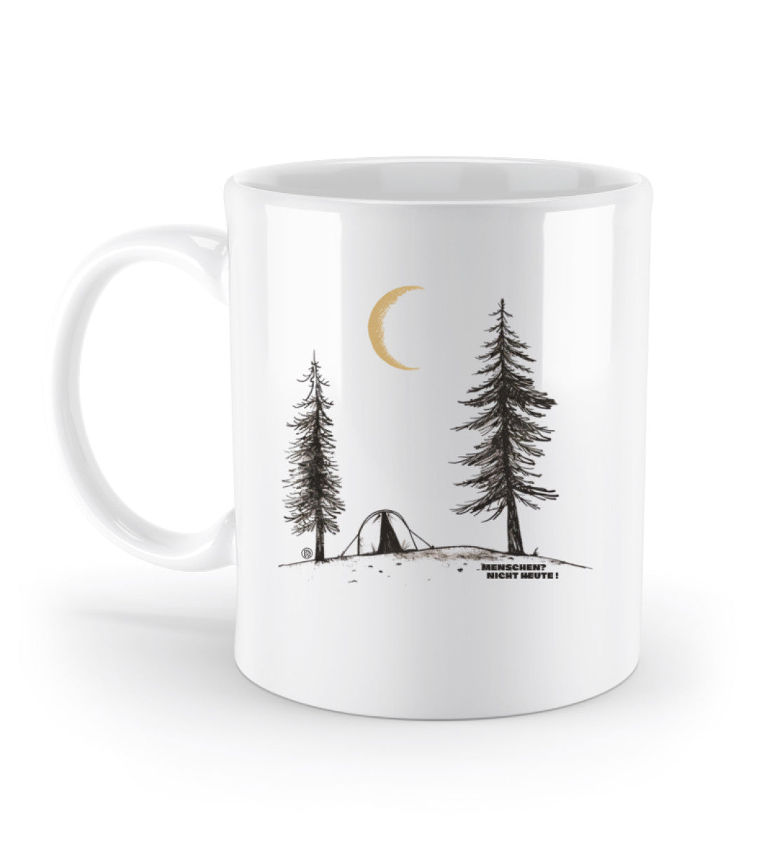Menschen? Nicht heute! | Kaffeetasse | Farbe: Weiß | Rad&Rucksack