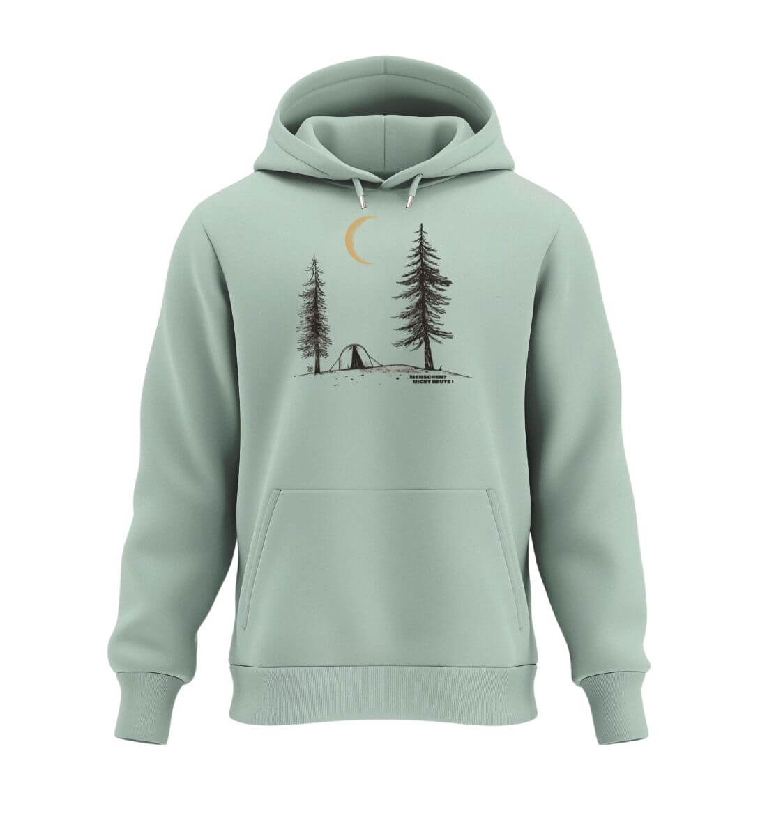 Menschen? Nicht heute! | Unisex Organic Hoodie | Farbe: Aloe | Rad&Rucksack