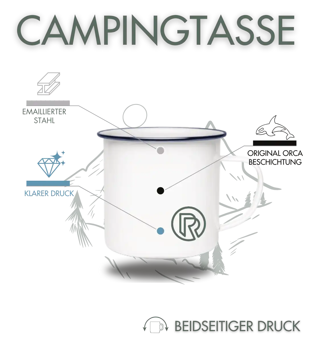Nebelwald | Emaille Tasse | Farbe: White | Rad&Rucksack