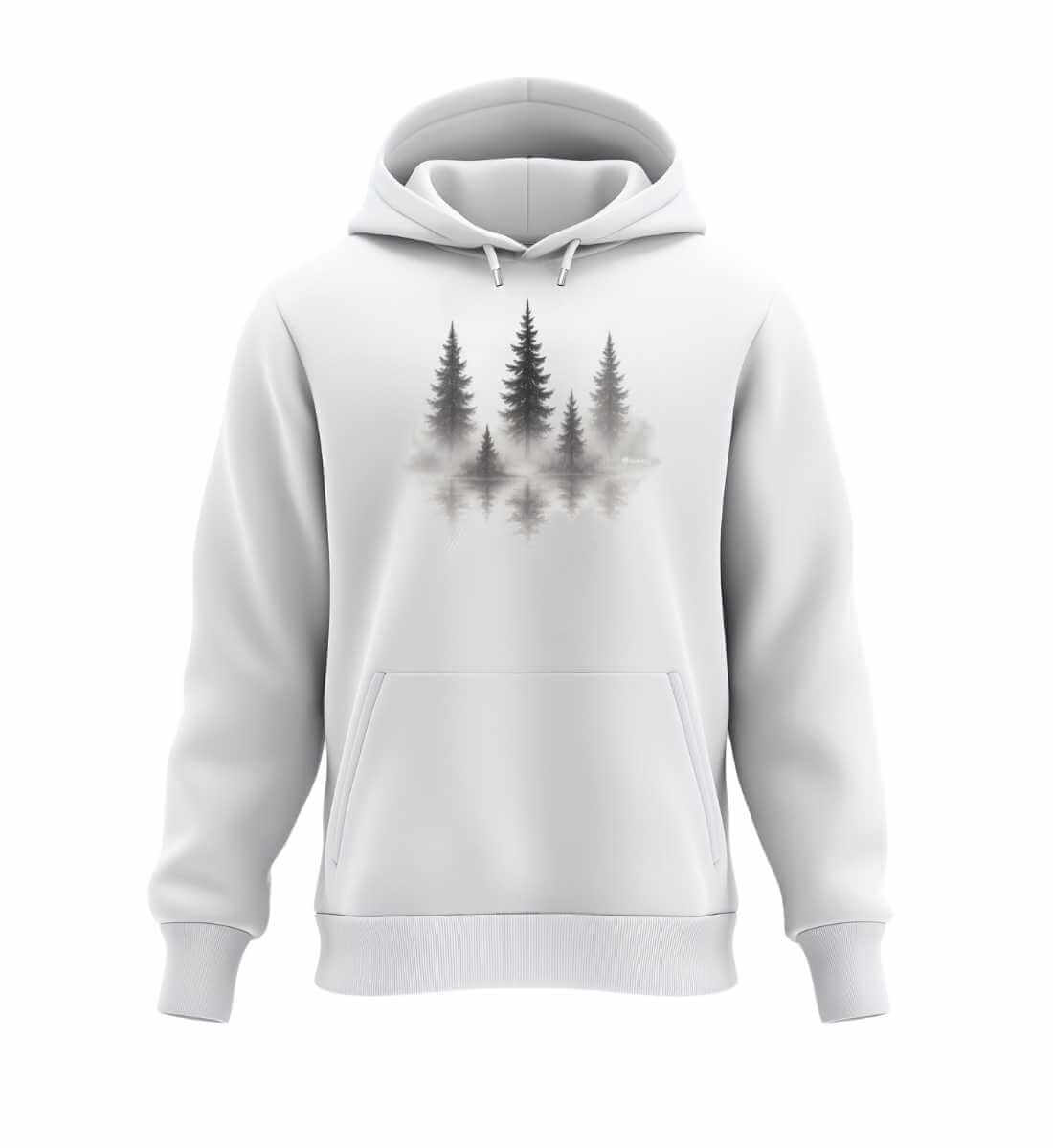 Nebelwald | Unisex Organic Hoodie | Farbe: White | Rad&Rucksack