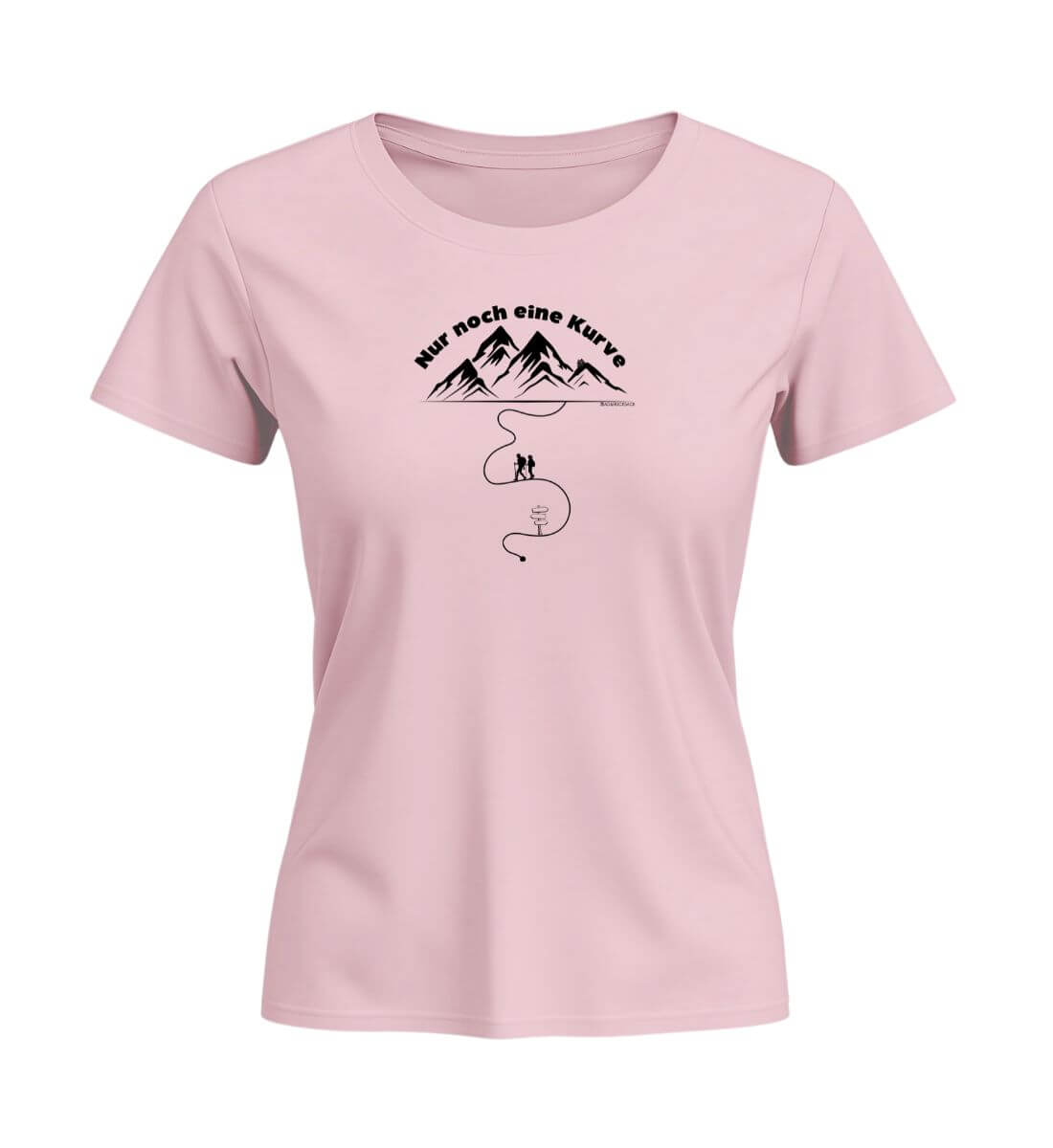 Nur noch eine Kurve | Damen Premium Organic T-Shirt (Fitted) | Farbe: Cotton Pink | Rad&Rucksack