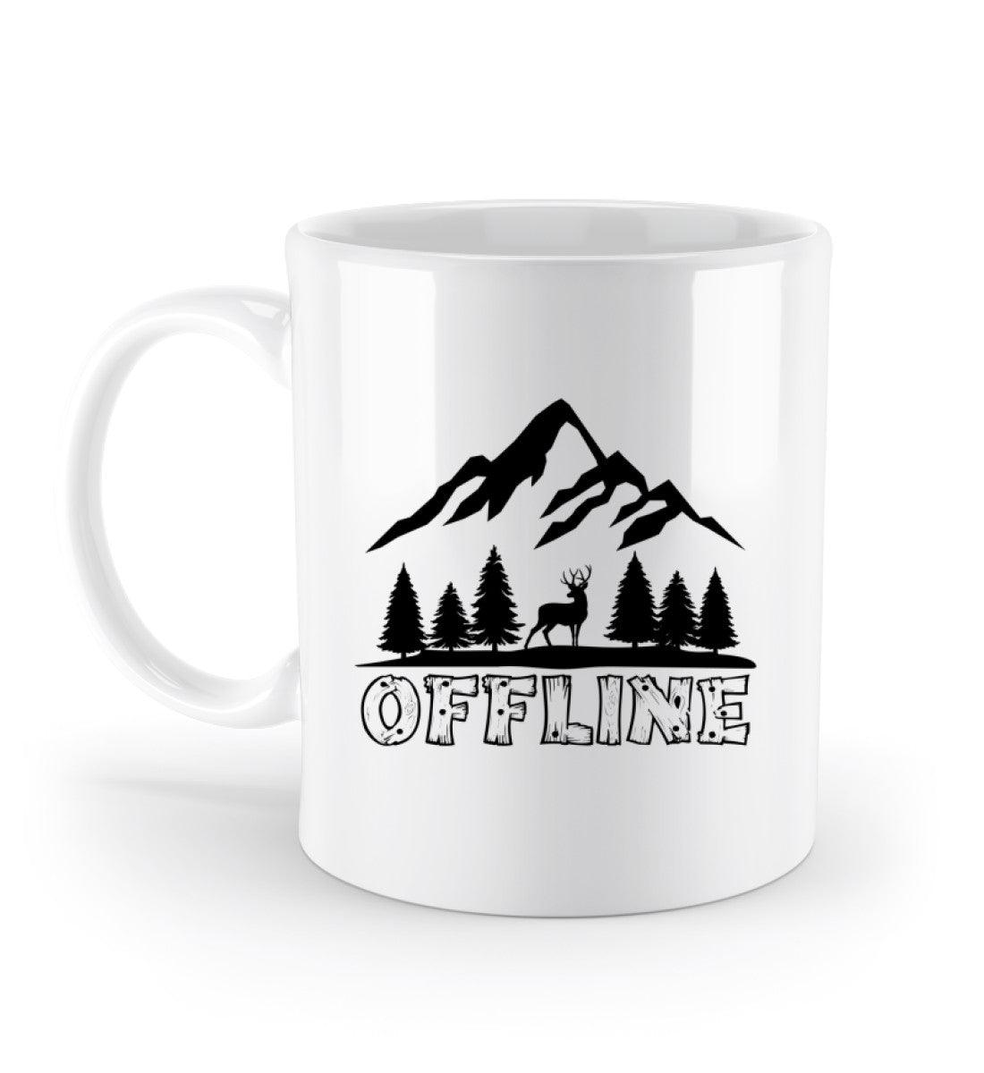 Offline Berg | Kaffeetasse | Farbe: Weiß | Rad&Rucksack