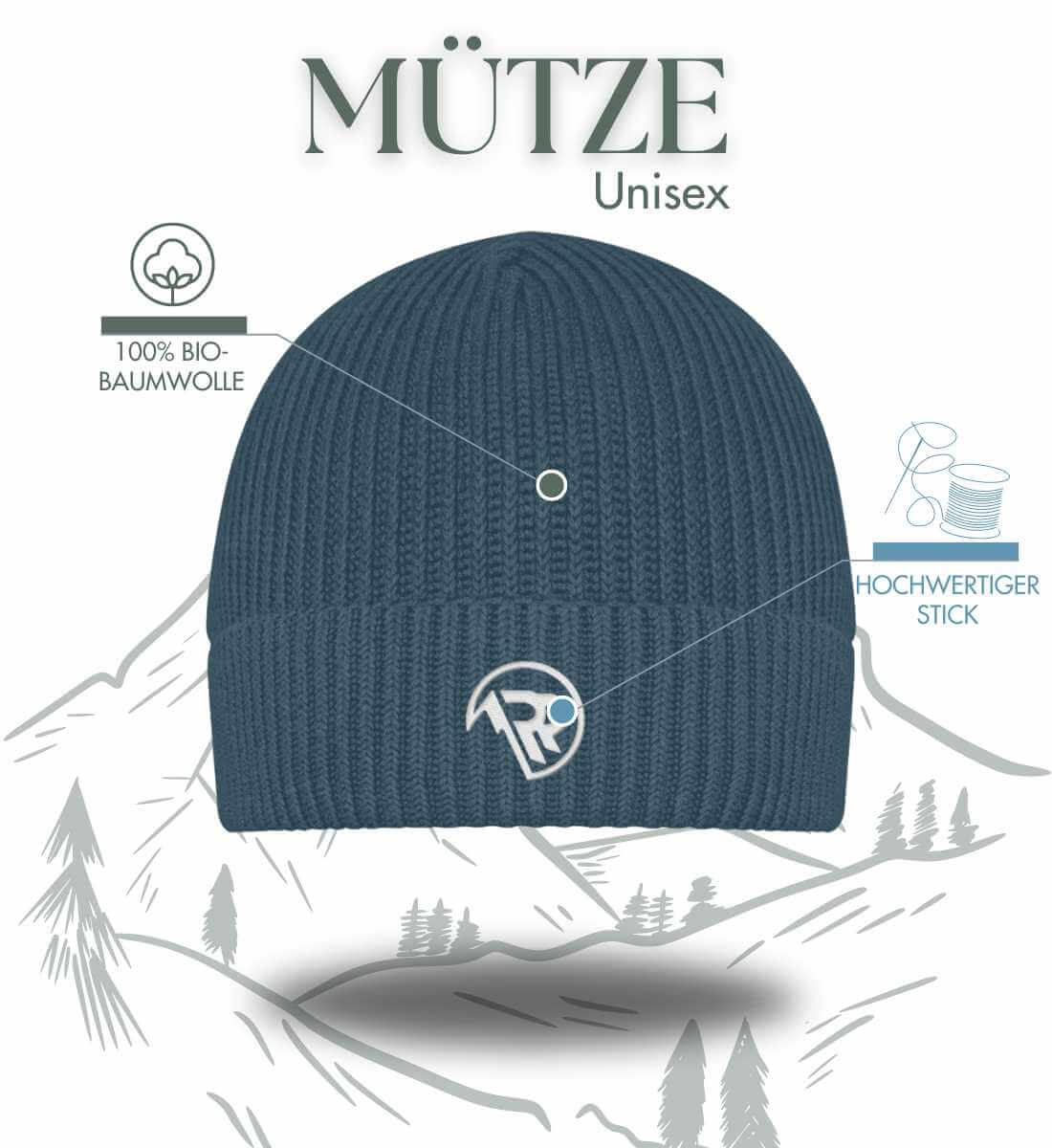 Rad&Rucksack Style | Organic Wollmütze mit Stick | Farbe: Natural | Rad&Rucksack