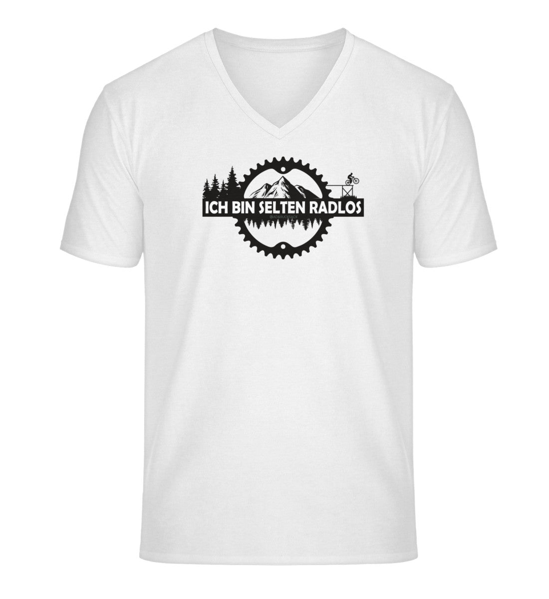 Selten radlos | Herren V-Neck Premium Organic T-Shirt | Farbe: White | Rad&Rucksack