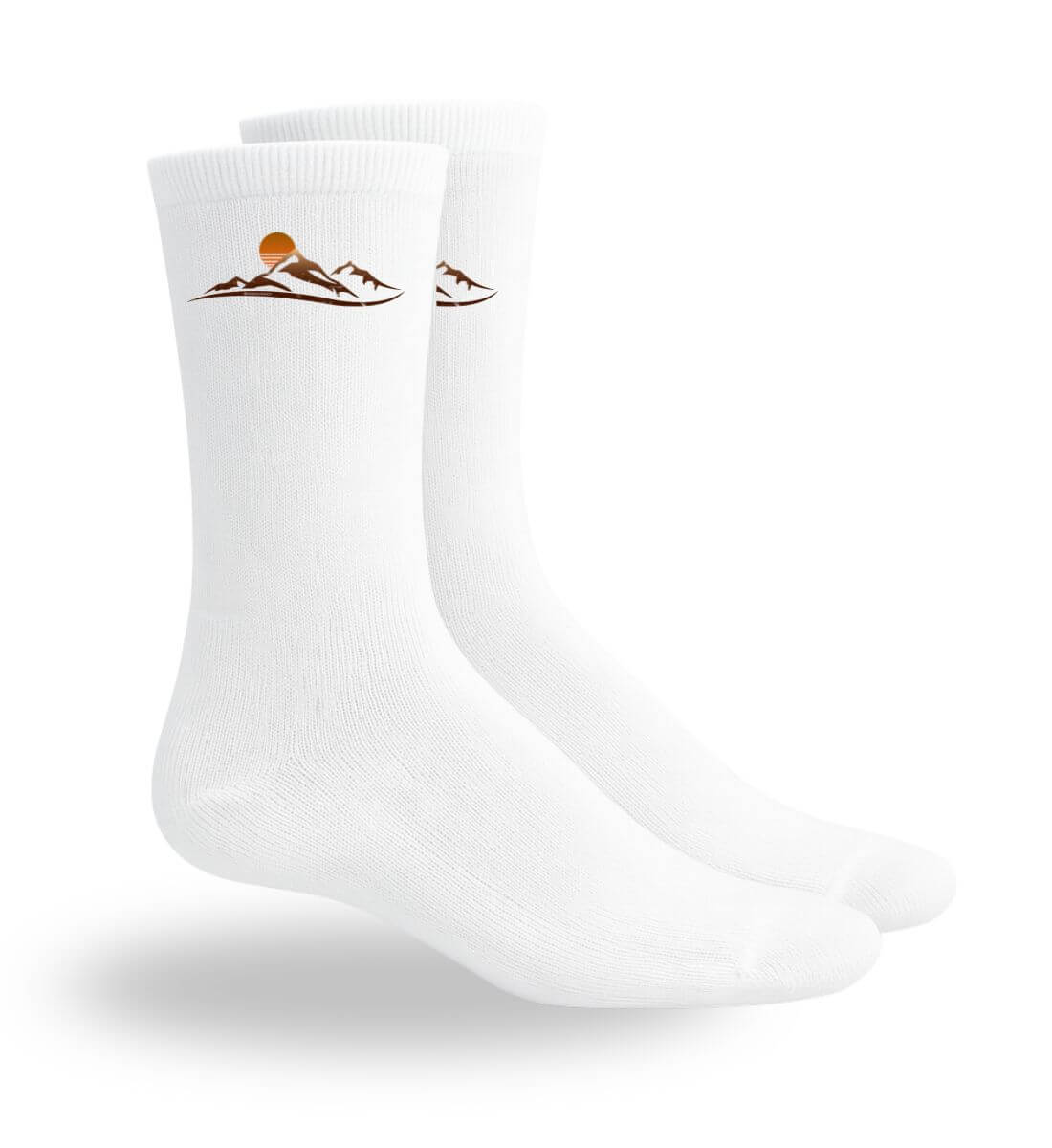 Sonnenuntergang Berg | Sport Socken | Farbe: Sport White | Rad&Rucksack