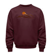 Sonnenuntergang Berg | Unisex Organic Pullover | Farbe: Burgundy | Rad&Rucksack