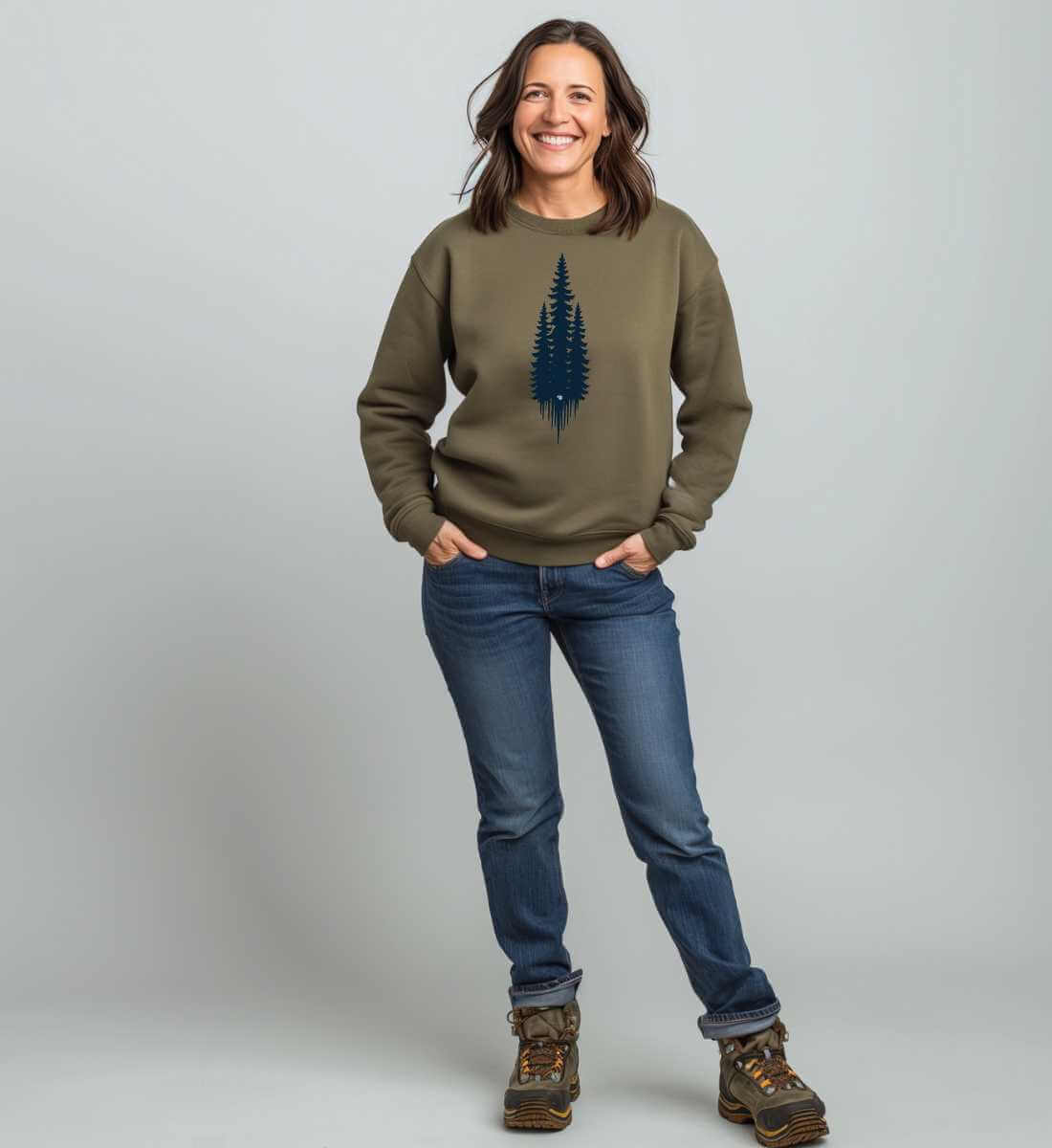 Tannen | Unisex Organic Pullover | Farbe: Khaki | Rad&Rucksack