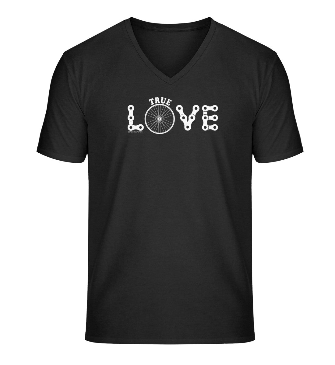 True Love | Herren V-Neck Premium Organic T-Shirt | Farbe: Schwarz | Rad&Rucksack