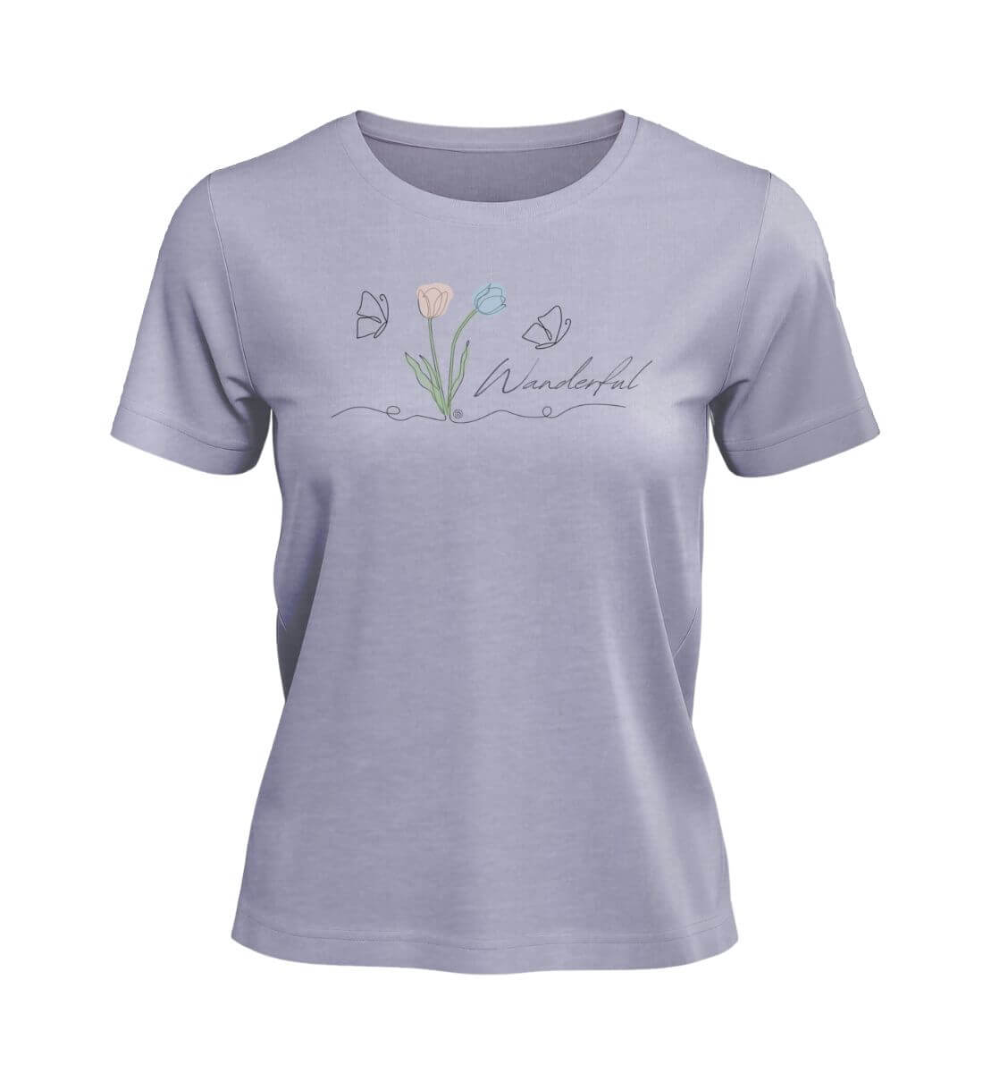 Tulpen Wanderful | Damen Premium Organic T-Shirt | Farbe: Lavender | Rad&Rucksack
