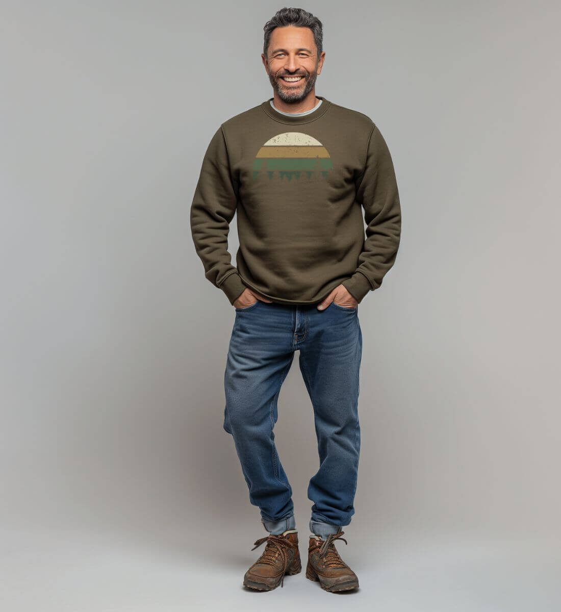 Wald | Unisex Organic Pullover | Farbe: Khaki | Rad&Rucksack