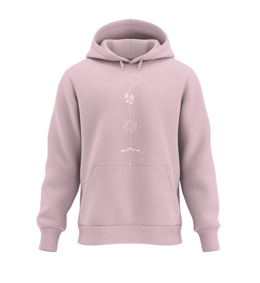 Wandern Sonne Berg | Unisex Organic Hoodie | Farbe: Cotton Pink | Rad&Rucksack