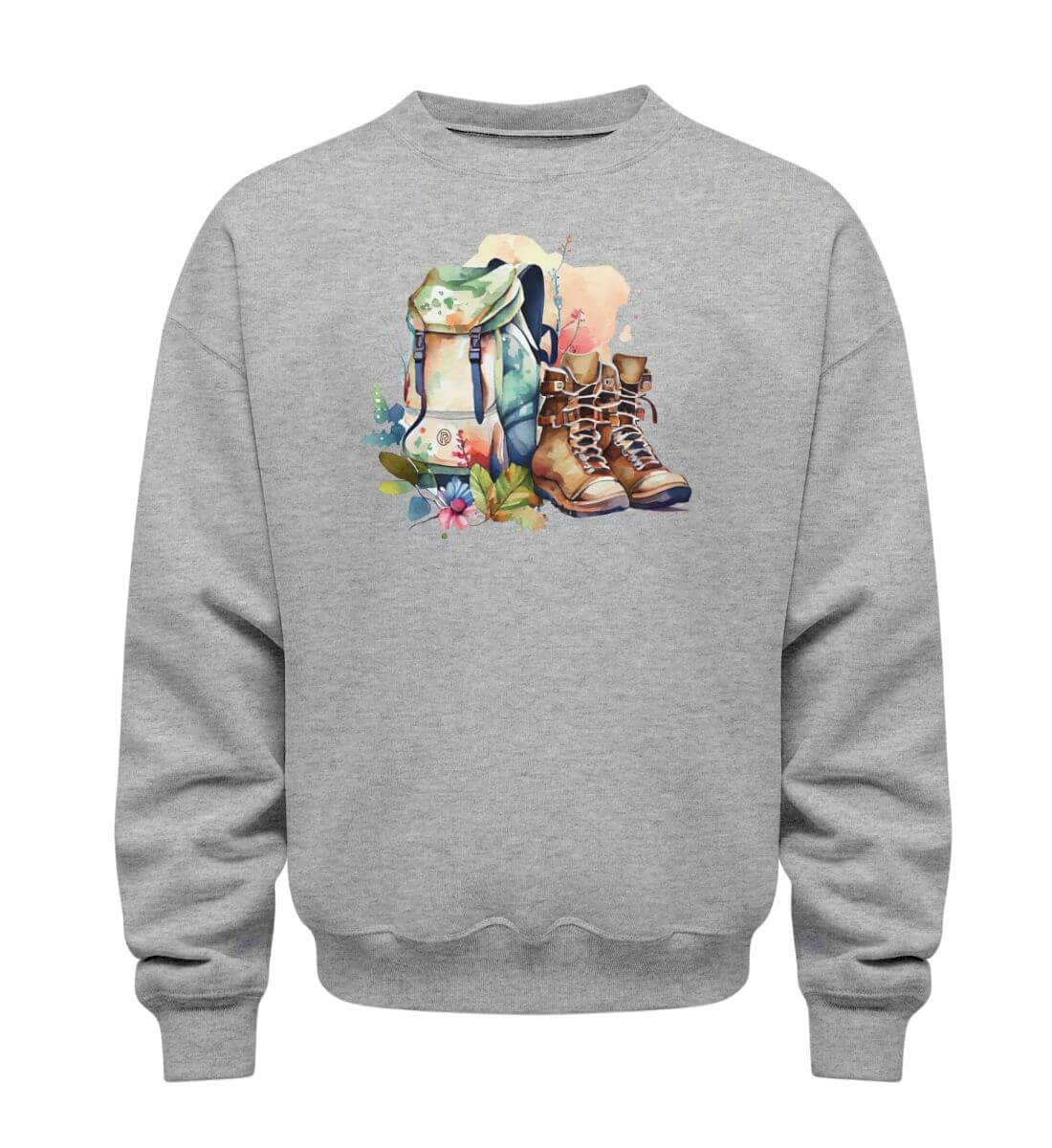 Wanderrucksack | Unisex Organic Pullover | Farbe: Heather Grey | Rad&Rucksack