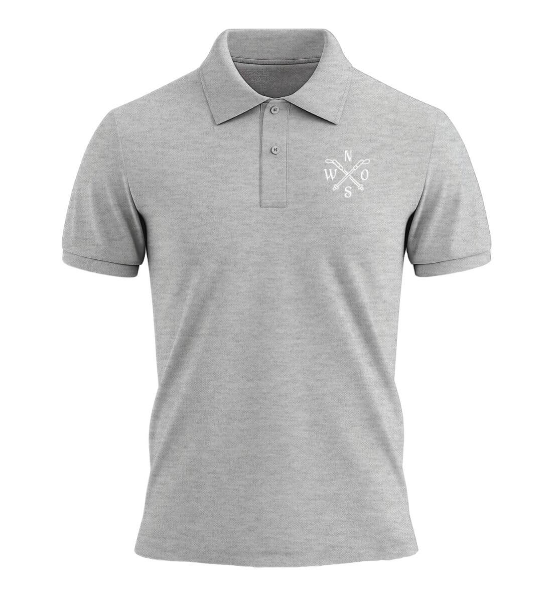 Wanderstöcke Stick | Unisex Premium Organic Poloshirt | Farbe: Grau (Meliert) | Rad&Rucksack