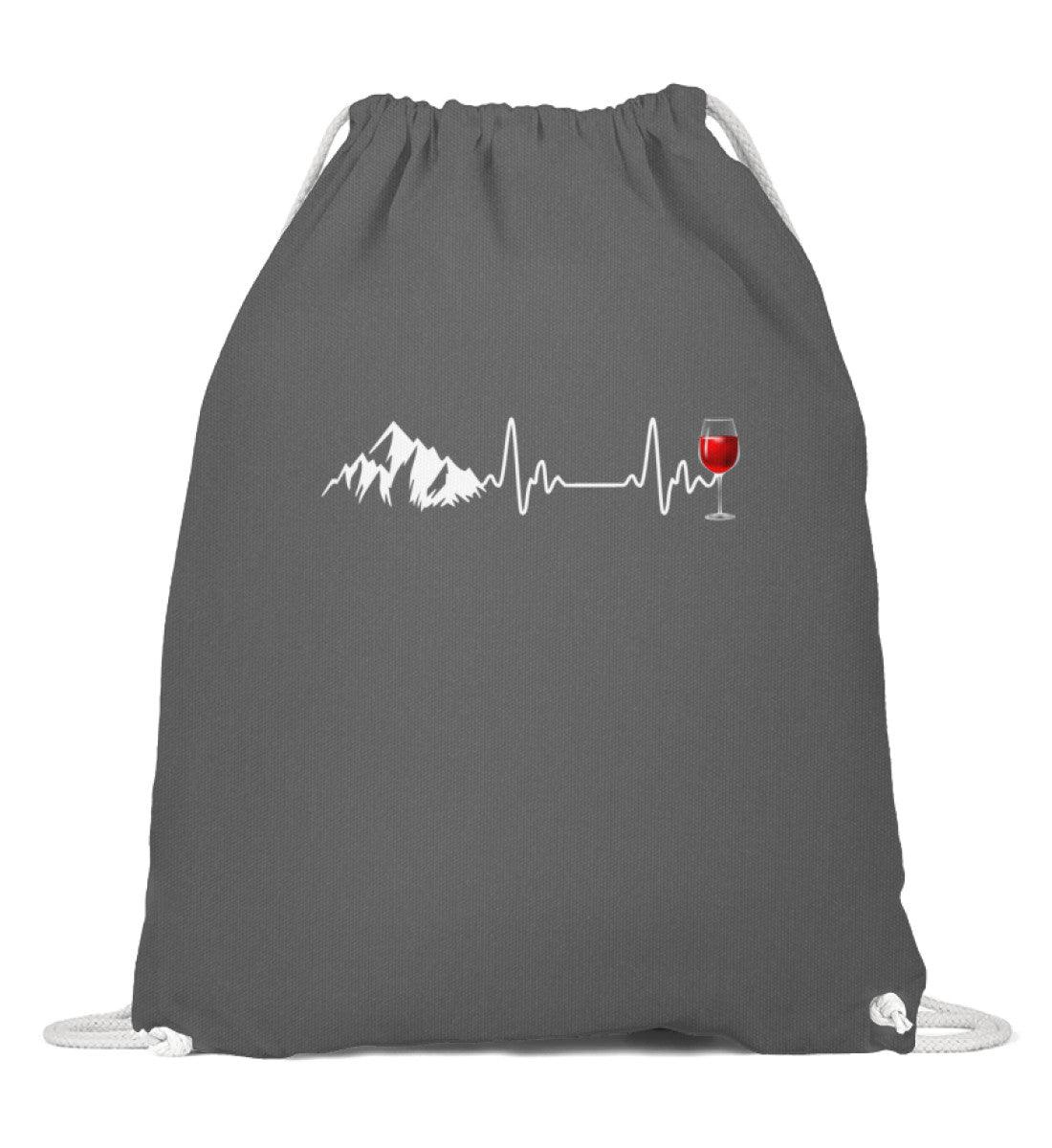Wein Berg Herzschlag | Baumwoll Gymsac | Farbe: Grafit Grau | Rad&Rucksack