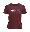 Wein Berg Herzschlag | Damen Premium Organic T-Shirt | Farbe: Burgundy | Rad&Rucksack