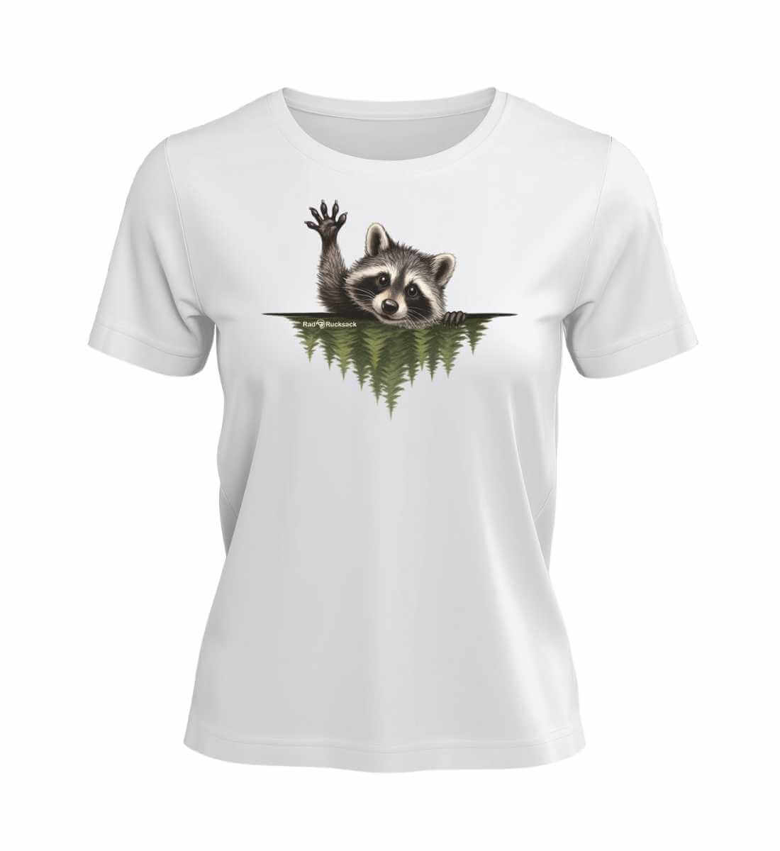 Waschbär Hallo | Damen Premium Organic T-Shirt | Farbe: White | Rad&Rucksack