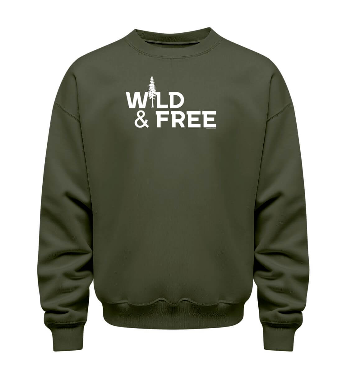 Wild & Free | Unisex Organic Pullover | Farbe: Khaki | Rad&Rucksack