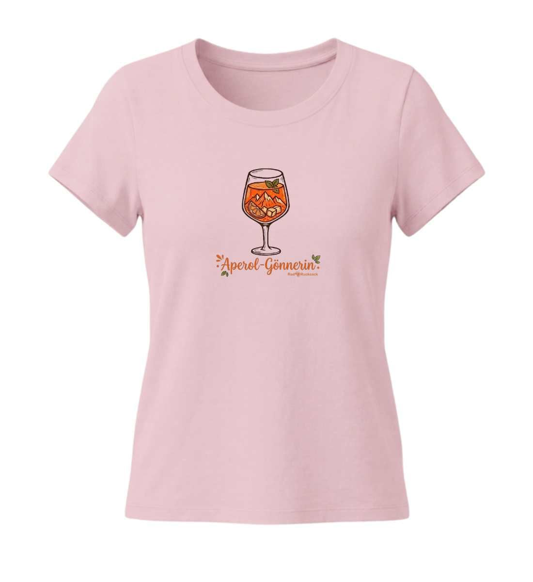 Aperol Gönnerin | Damen Premium Organic T-Shirt (Fitted) in Cotton Pink von Rad&Rucksack