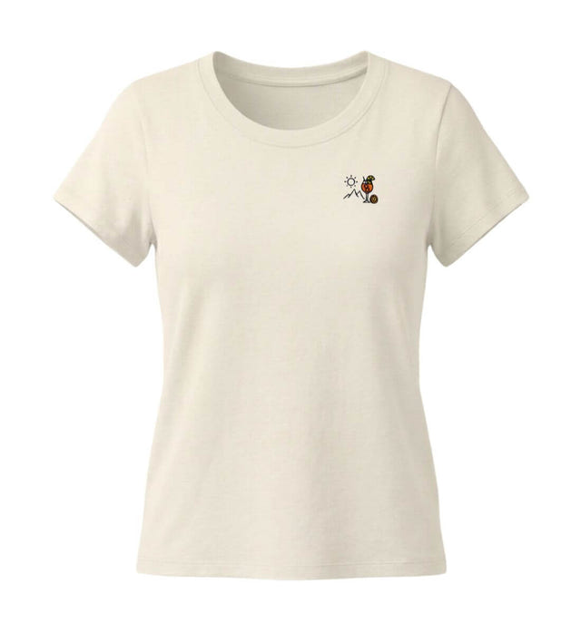 Aperol Sonne Berg Stick Bio T-Shirt mit Stick in Naturweiß (Natural Raw) – Produktbild von Rad&Rucksack