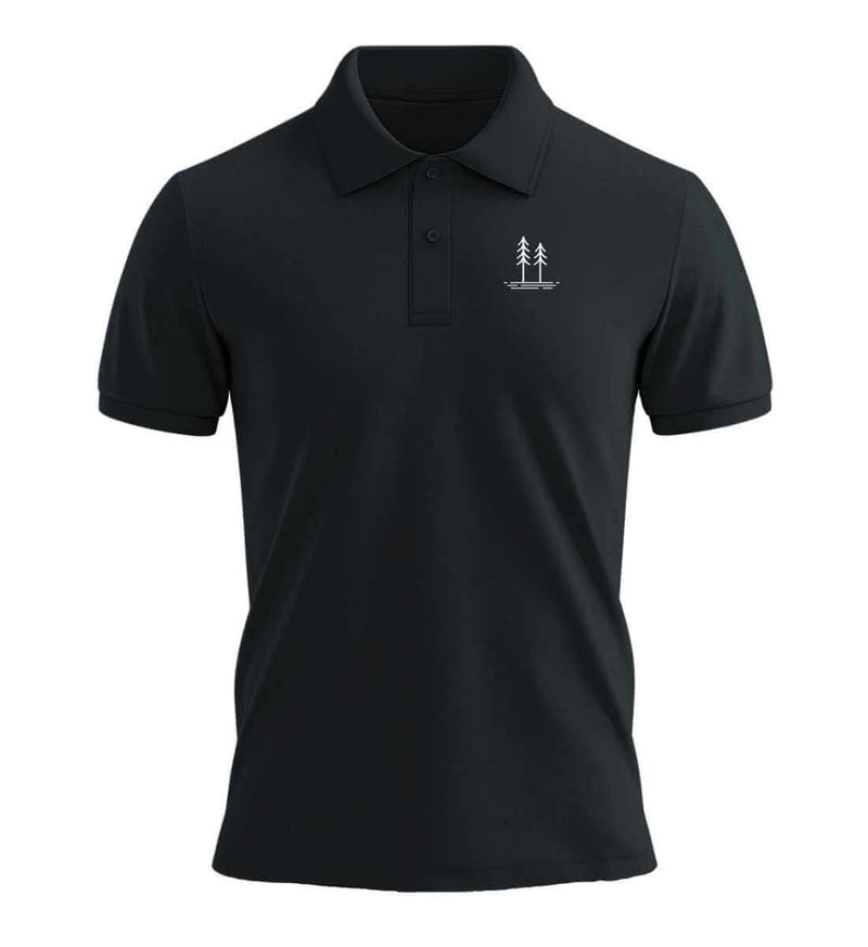 Bäume Stick | Unisex Premium Organic Poloshirt in Schwarz von Rad&Rucksack