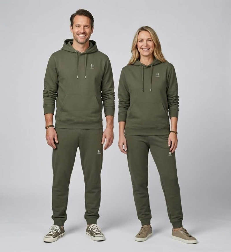 Bäume Bio Jogginghose Unisex – Modelbild (300 g/m² Bio-Sweatstoff) von Rad&Rucksack