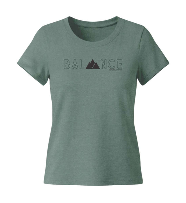 Balance T-Shirt Damen Tailliert in Meeresgrün (Green Bay) – Produktbild (155 g/m² Bio-Baumwolle, tailliert) von Rad&Rucksack