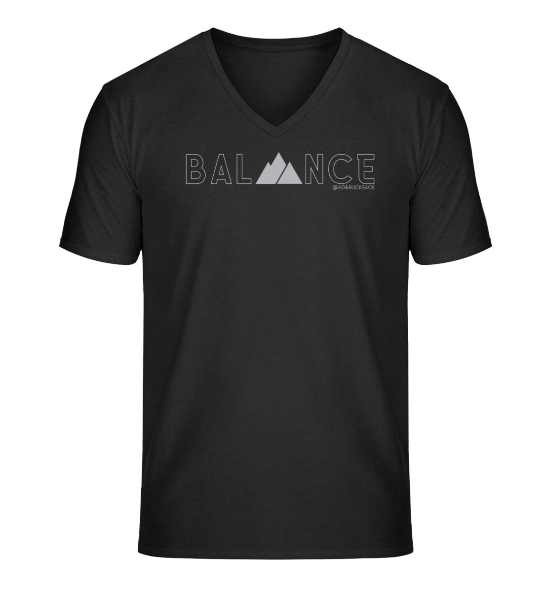 Balance | Herren V-Neck Premium Organic T-Shirt in Schwarz von Rad&Rucksack