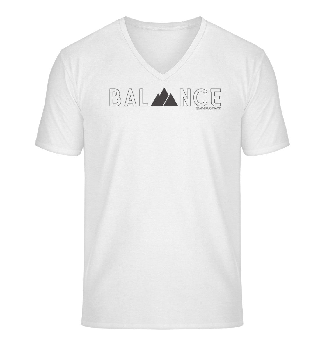 Balance | Herren V-Neck Premium Organic T-Shirt in White von Rad&Rucksack