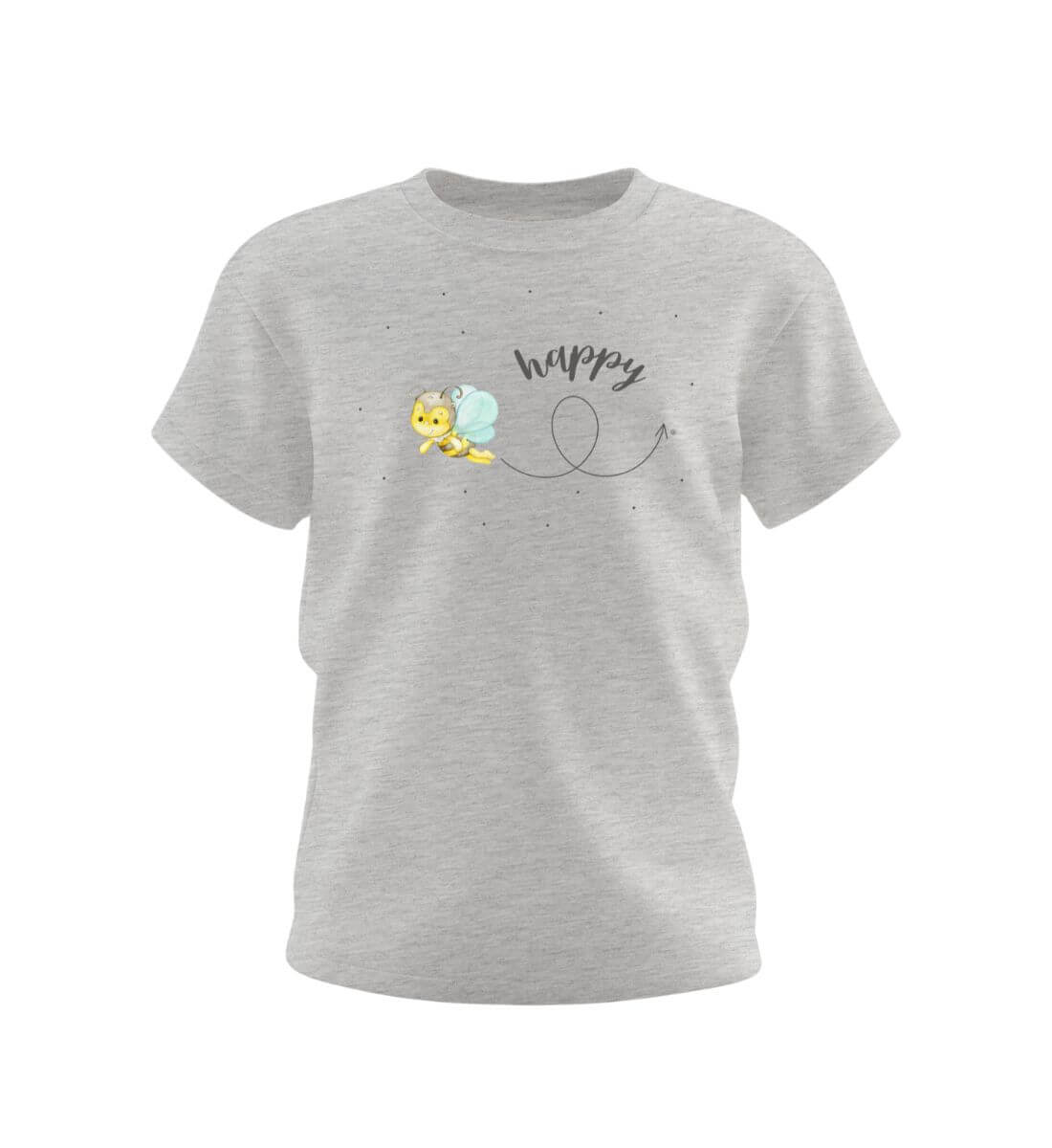 Bee Happy Kids | Kinder Premium Organic T-Shirt in Heather Grey von Rad&Rucksack