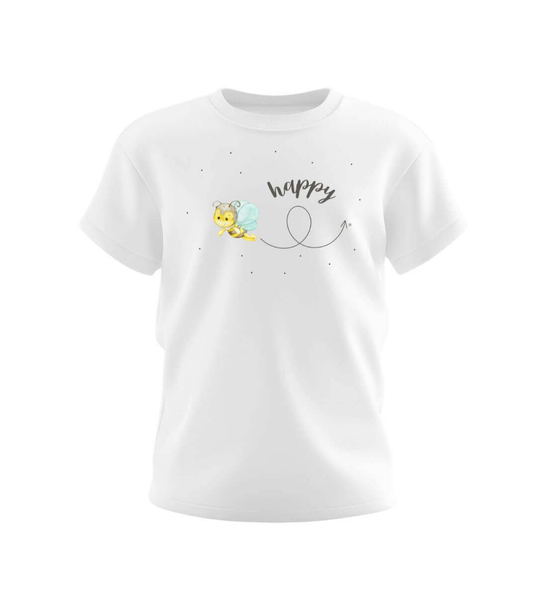 Bee Happy Kids | Kinder Premium Organic T-Shirt in White von Rad&Rucksack
