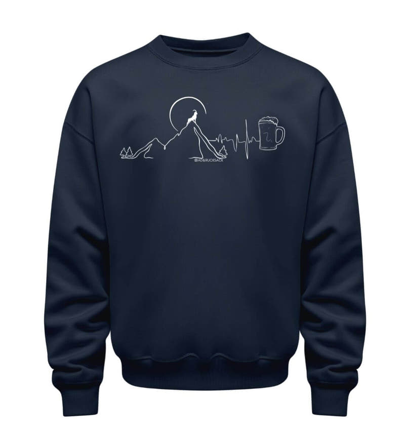 Berg Bock Bier | Unisex Organic Pullover in French Navy von Rad&Rucksack