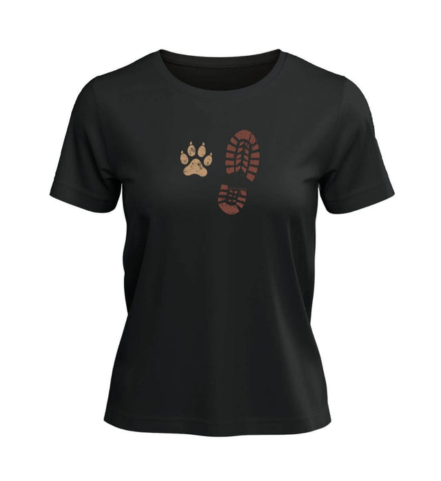 Berg Buddies T-Shirt Damen Schwarz – Produktbild (100% Bio-Baumwolle) von Rad&Rucksack