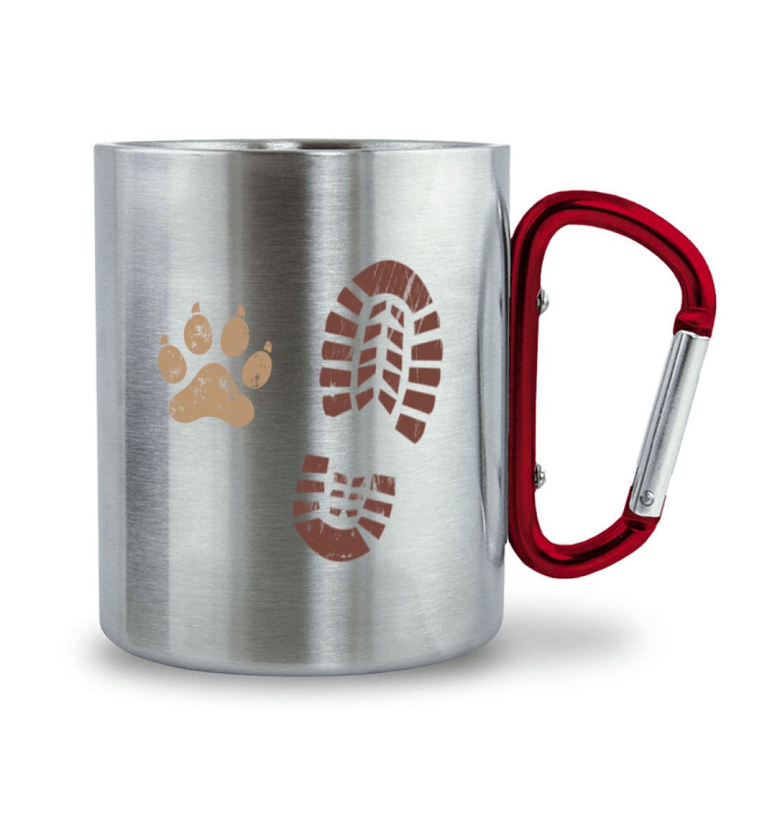 Berg Buddies | Edelstahltasse mit Karabinergriff in Roter Karabiner von Rad&Rucksack