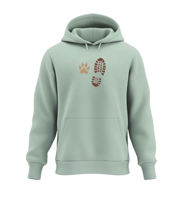 Berg Buddies Kapuzenpullover in Salbeigrün (Aloe) – Produktbild (350 g/m² Bio-Baumwolle) von Rad&Rucksack