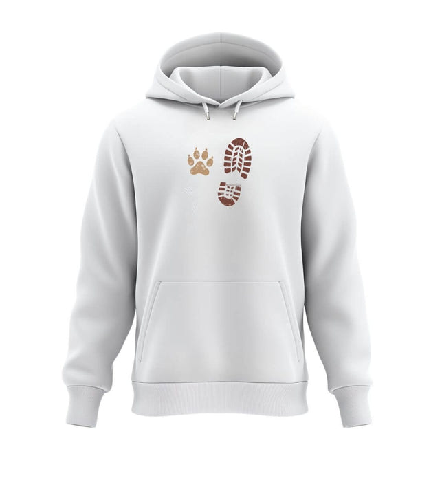 Warmer Hüttentour Hoodie Berg Buddies in Weiß (White) – Produktbild (350 g/m² Bio-Baumwolle) von Rad&Rucksack