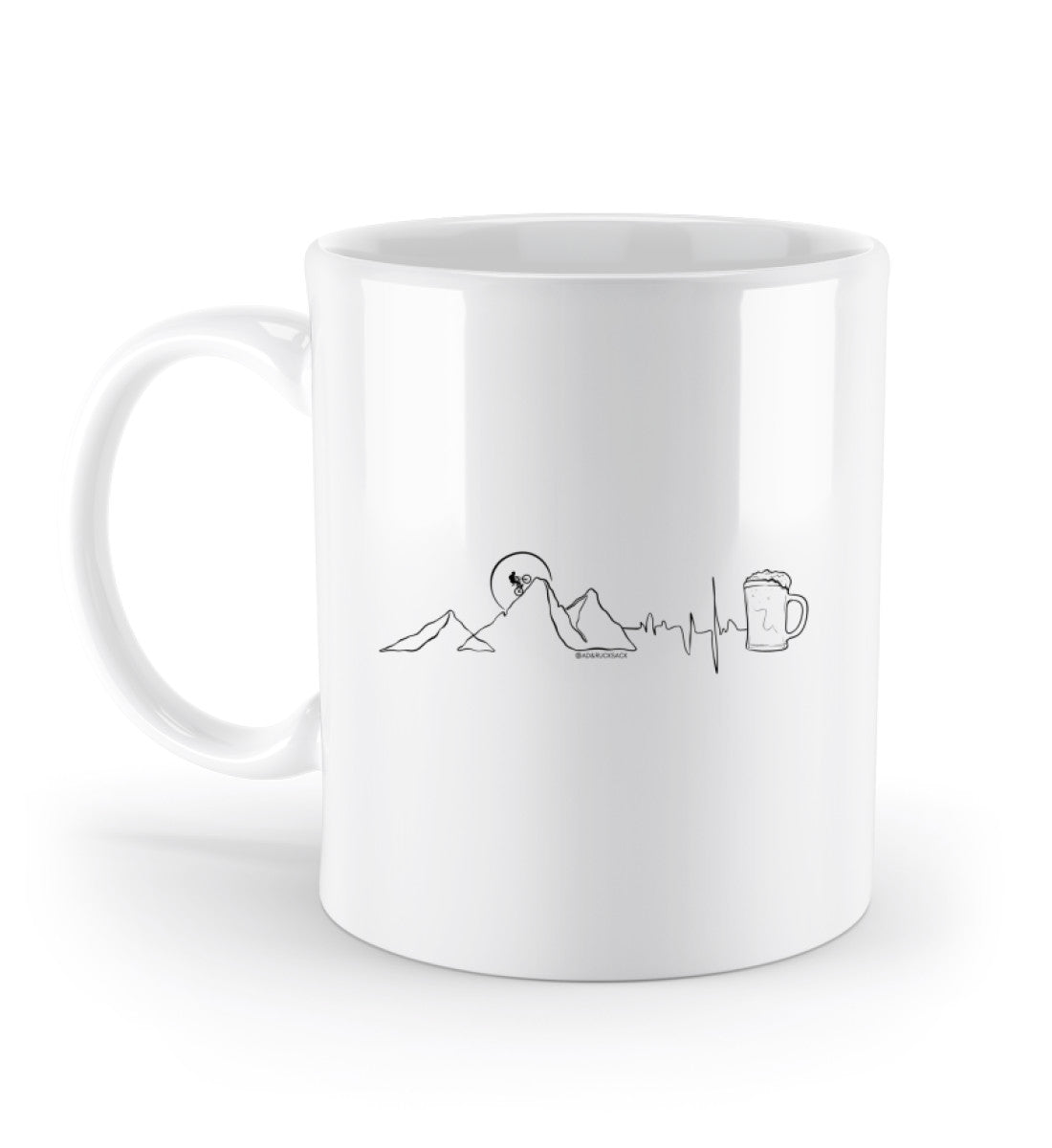 Berg Herzschlag Bier | Kaffeetasse in Weiß von Rad&Rucksack