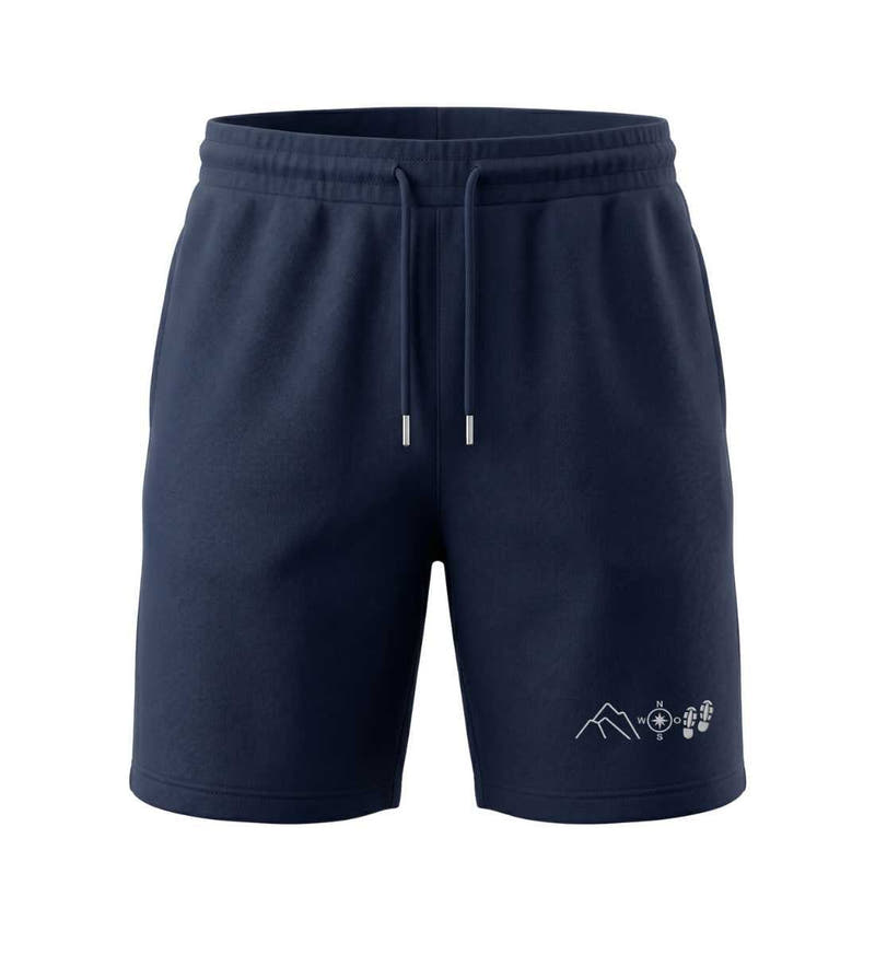 Berg Kompass Wandern | Unisex Organic Shorts in French Navy von Rad&Rucksack