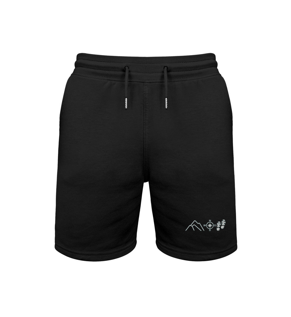 Berg Kompass Wandern | Unisex Organic Shorts in Schwarz von Rad&Rucksack