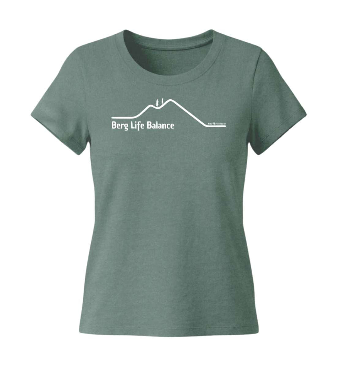 Berg Life Balance | Damen Premium Organic T-Shirt (Fitted) in Green Bay von Rad&Rucksack